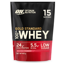 Optimum Nutrition 100% Gold Standard Whey Protein Powder, 24g Protein, Delicious Strawberry, BCAA, low-sugar, Fast-Digesting Isolate for Muscle Gain