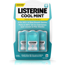 Listerine Pocketpaks Breath Strips Cool Mint 72 Count