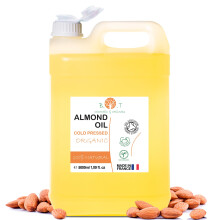 Almond Oil, Organic, Cold Pressed, Pure, Natural, Massage Oil (Carrier Oil) Hair Oil, Body Oil, Nail & Cuticle Oil, Face Oil, Ear oil, Pregnancy Stret