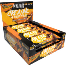 Warrior Creatine Protein Bars – Low Carb Snack, Oat Based Flapjack Bar, Increase Physical Performance, 12 x 75g (Chocolate Peanut)