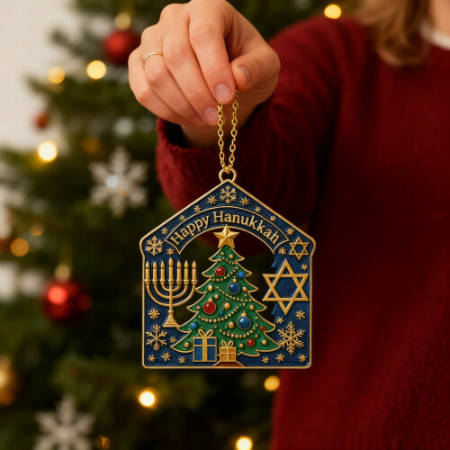Hanukkah Julepynt – Menorah & Træ Design, 2 stk. 2