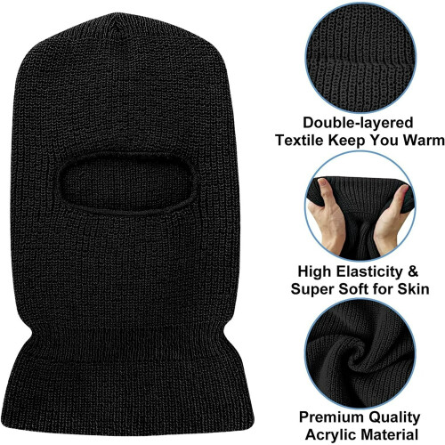 Schwarze Acryl-Thinsulate-Winter-Gesichtsmaske 1