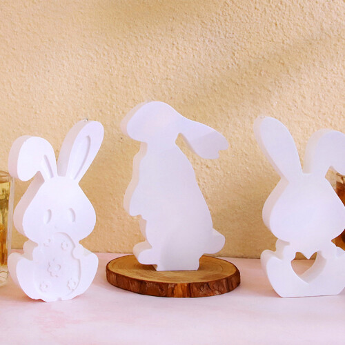 Festive Easter Themed Rabbit Candle Molds Set For Craft-B 1