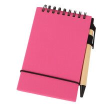 Pocket Note Memo Pad 50 Sheets Unruled Elastic Strap-Rose Red