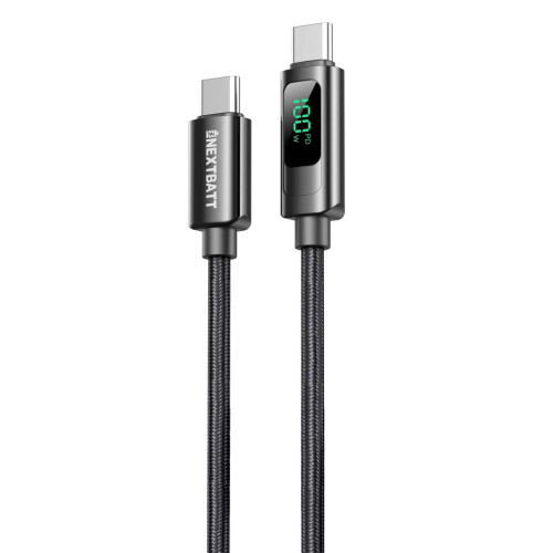 NEXTBATT USB-C-zu-USB-C-Kabel, 100 W, 5 A, 1 m - Schwarz