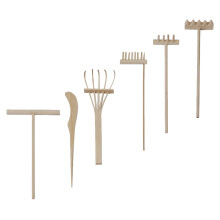 4Sets Small Bamboo Rakes Creative Office Zen Garden Decorative Tools
