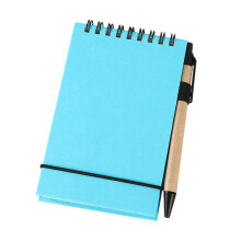 Small Notepads with Elastic Strap Twin Coil Binding-lake blue