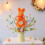 Orange Flocket Påskehare Julepynt, 20cm 4