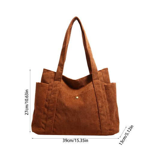 Bolsa feminina de lona, espaçosa e com vários bolsos (1 peça). 2