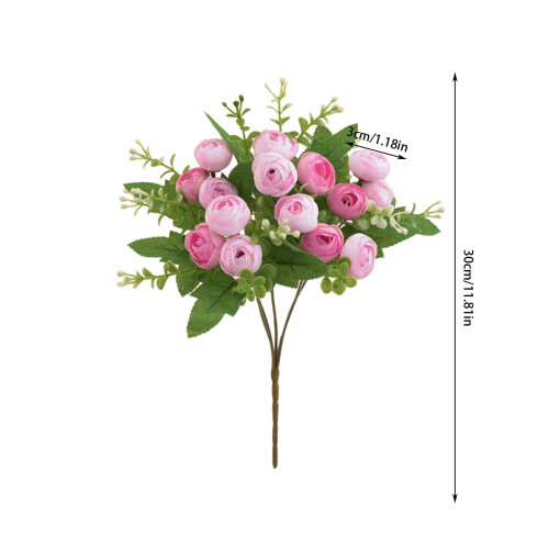 Flori artificiale de mătase cu muguri de ceai de camelie, 29 cm 1