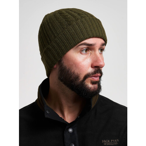 JACK PYKE JACK PYKE Merino Wool Beanie Bob Hat Green 1