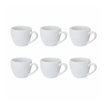 Porcelain Espresso Cups Set of 6 Solid White Coffee Tea Mug Contemporary 70ml