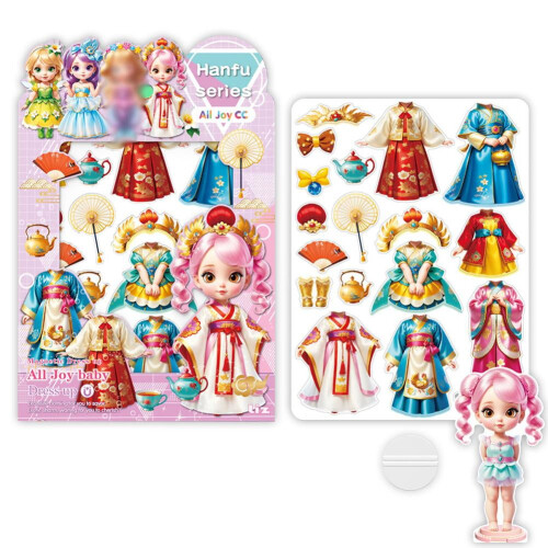 Muñeca de papel magnética de princesa con accesorios