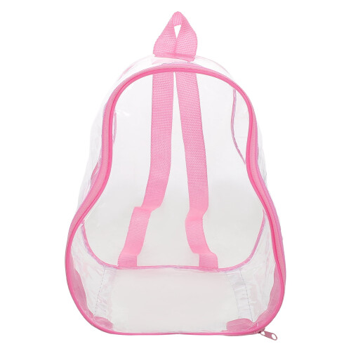 Saco transparente em formato de cabaça para guardar bonecas, rosa.