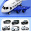 Passagerarflygplansleksak med 6 legeringsfordon 2