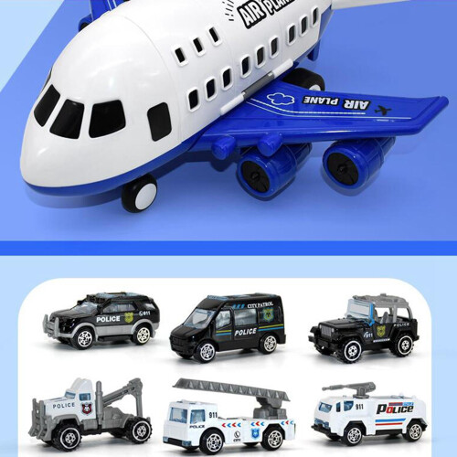 Passagerarflygplansleksak med 6 legeringsfordon 1