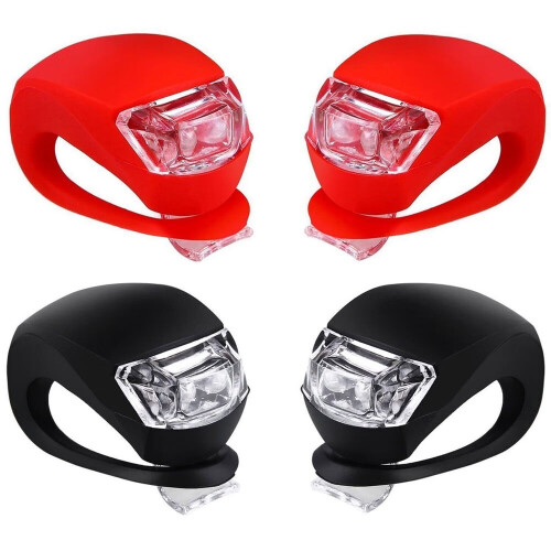 Silikon LED-cykelljusset – Fram Vit & Bak Röd