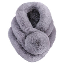 Cachecol feminino de inverno em pele sintética – grosso e macio, 68 cm