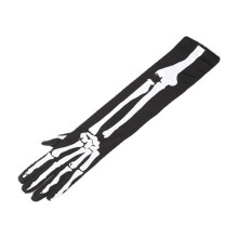 Skeleton Mesh Hansker Lange Armer Svarte