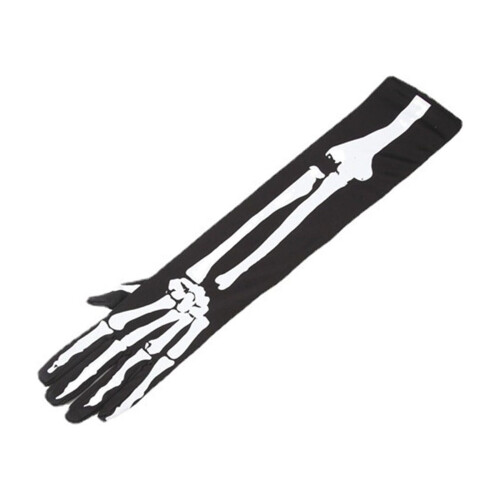 Skelett-Netzhandschuhe, langarm, schwarz