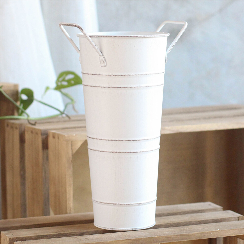 9 Inch Galvanized Metal Flower Bucket With Handles 9301715802868