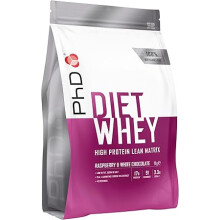 PhD Nutrition Diet Whey High Protein Lean Matrix, Raspberry and White Chocolate Diet Whey Protein Powder, 16g of Protein, 40 Servings Per 1 kg Bag