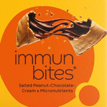 Biogena Moments Immune Bites - Salted Peanut Chocolate Cream Vegan Snacks, Gluten & Palm Oil, with Vitamins C, D3 & Magnesium to Support the Immune Sy