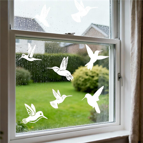9Pieces Bird Impact Resist Window Clings Quality Clear Adhesive 1