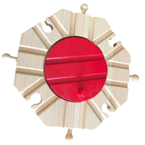 Wooden Railway Track Set Light Brown 36 pcs 2