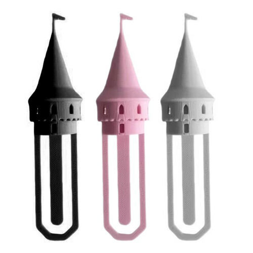 Elegant 3D Print Bookmarks Features Detailed Castles-Black 1