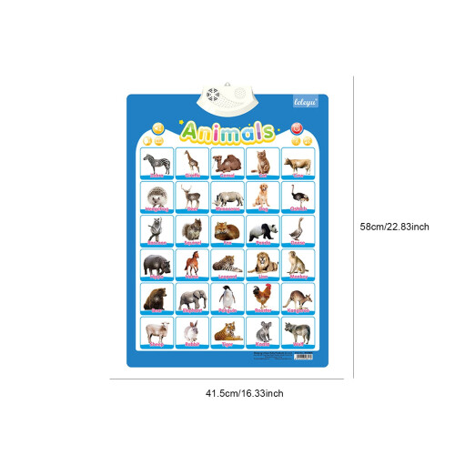 Electronic Animal Words Wall Chart for Kids Roll-Up 2