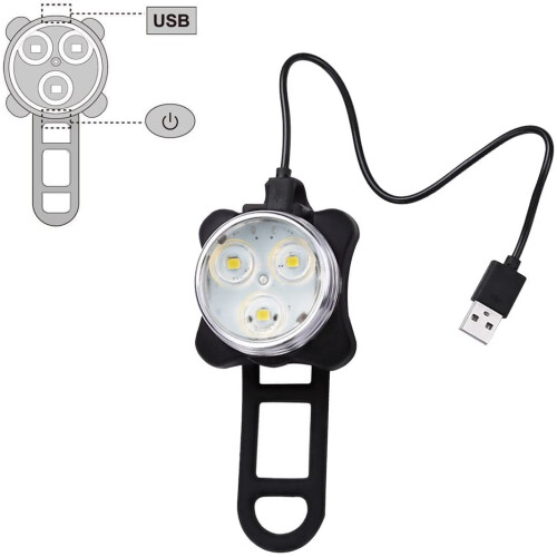 2-i-1 USB-uppladdningsbart cykelljusset 1