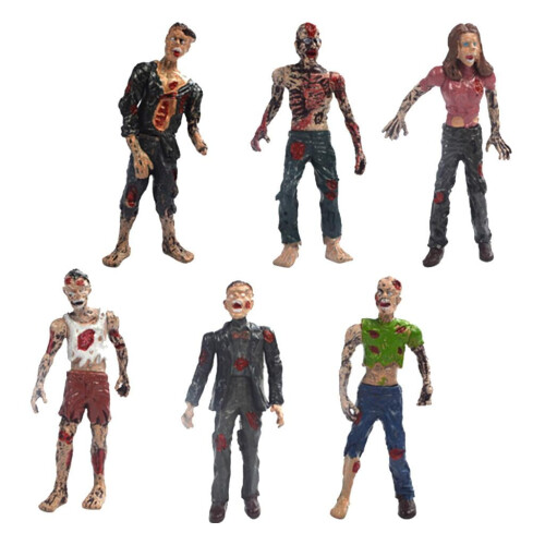 Zombie actiefigurenset – 6 stuks, 10 cm, plastic 2