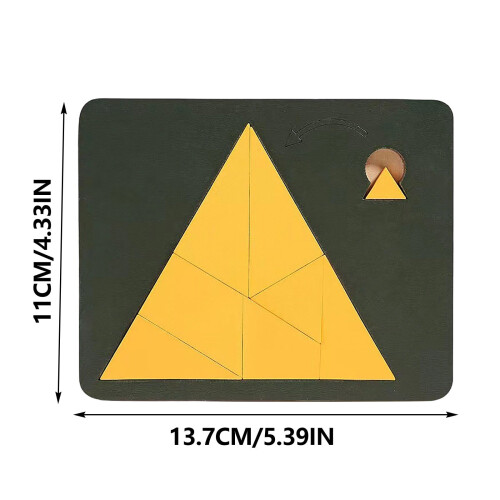 Rompecabezas triangular de madera para ejercitar la mente: 5 patrones geométricos 1