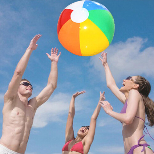 Pelota de playa inflable con panel brillante de PVC multicolor 1