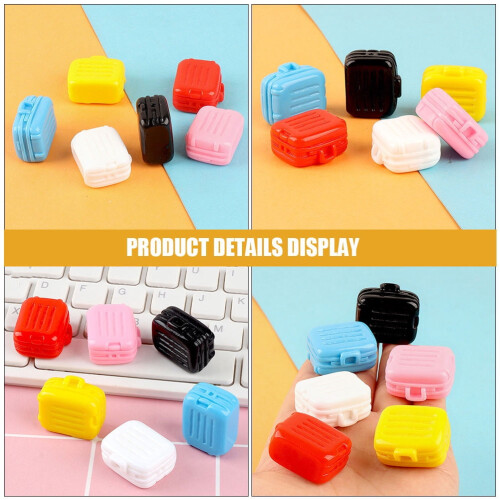 Malas de plástico em miniatura, 6 unidades, 1,08 x 0,94 x 0,59 polegadas 2