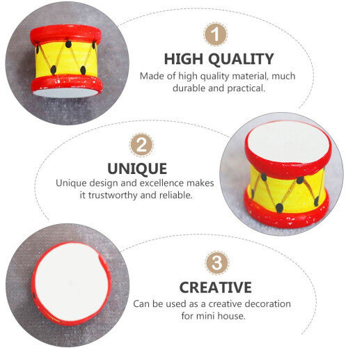 Mini batteria con bacchette, materiale sintetico decorativo 1