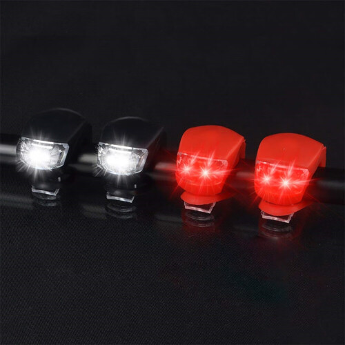 Silikon LED-cykelljusset – Fram Vit & Bak Röd 1