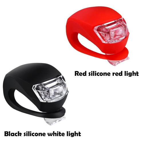 Silikon LED-cykelljusset – Fram Vit & Bak Röd 2