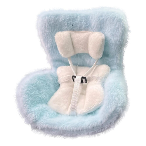 Cadeirinha de boneca para carro com almofada macia, clipe de ventilação e suporte. 1