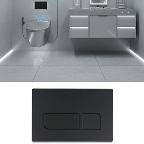 Double Flushing Actuator Plate Toilet Flush Plate-silver 2