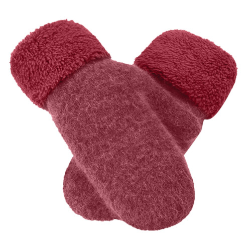 Luvas de inverno femininas roxas de tricô com forro de lã. 1