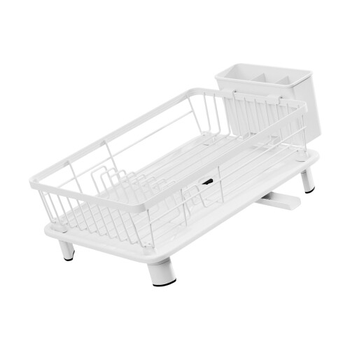 Sturdy Carbon Steel Tabletop Dish Rack Stand For Plates-White