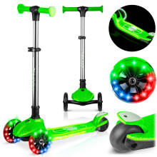 Dreirad-Kinderroller Balance-Scooter im Dunkeln leuchtend Ricokids Jelly - grün
