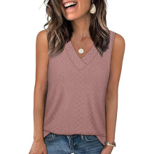 Ladies Airy V Neckline Comfortable Sleeveless-skin powder L