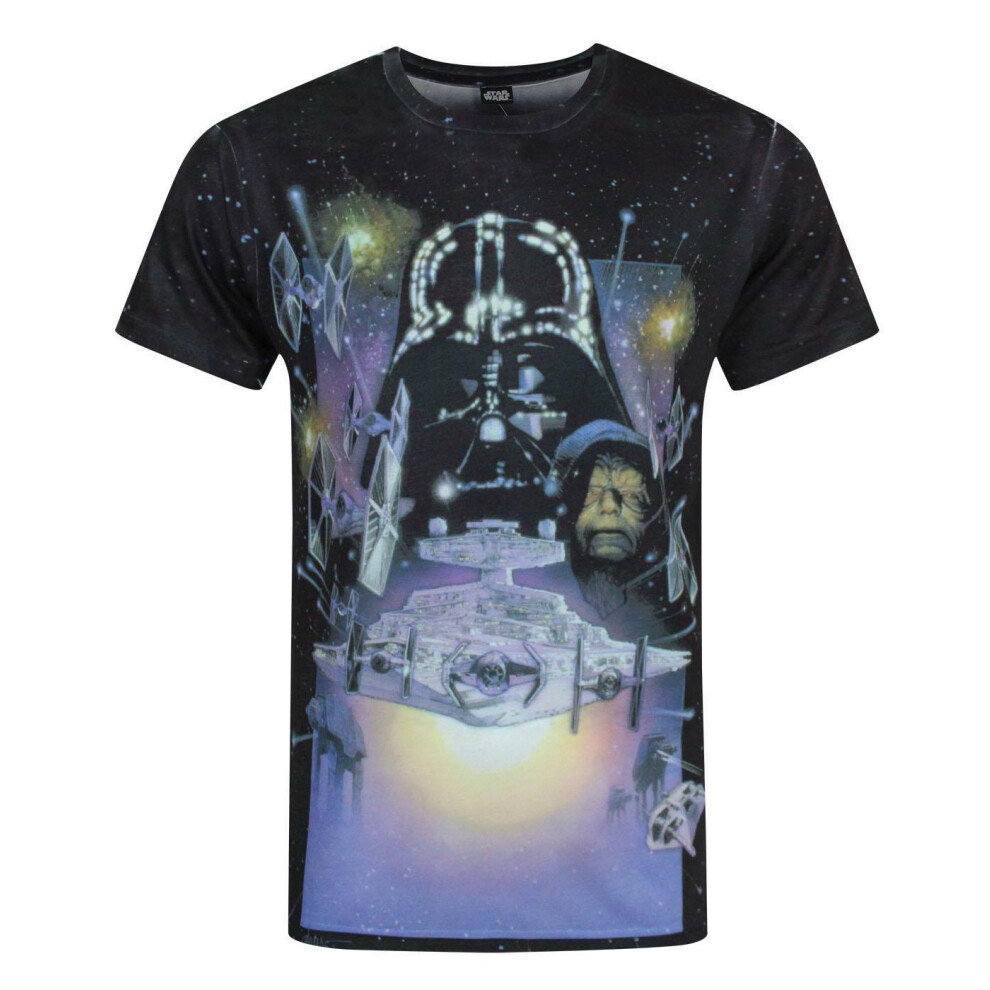 Star Wars (Large) Short Sleeved T-Shirt (Mens White)
