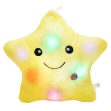 14-inch Twinkle Star LED-nachtlampje pluche kussen geel