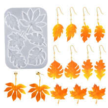 Moule en résine silicone feuille d'érable pour boucles d'oreilles et porte-clés