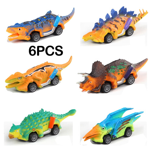 6er-Pack Dinosaurier-Rückziehautos für Kinder