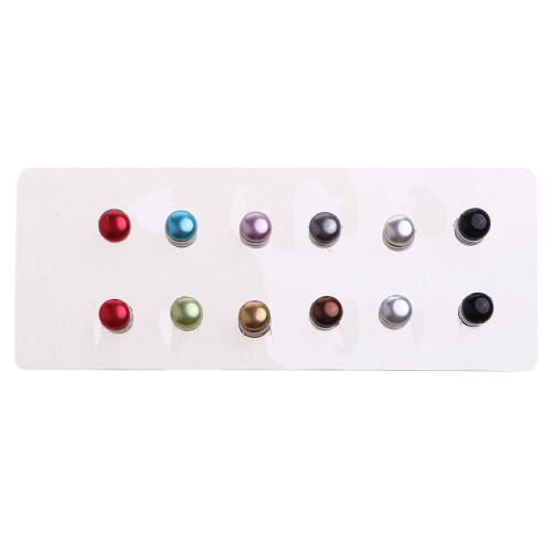 Magnetische brocheset – 12 stuks, legering, zwart/gemengd/wit
